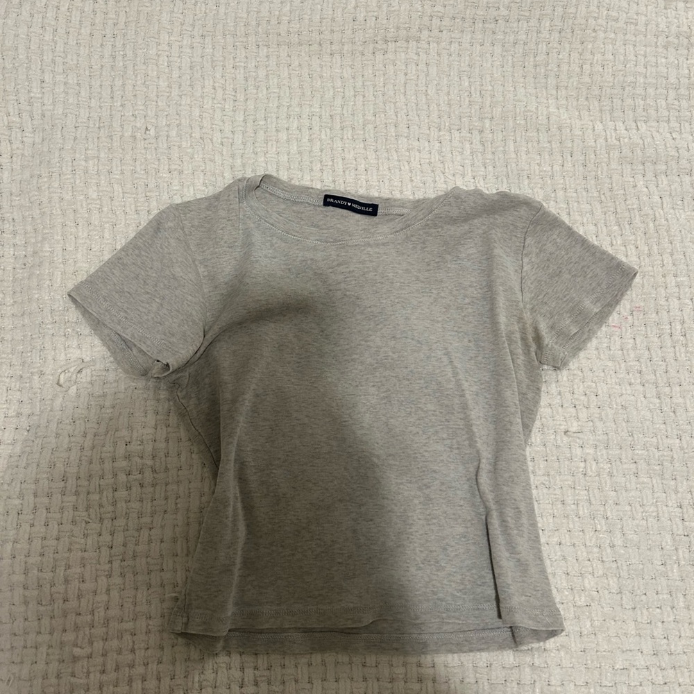 Brandy Melville Light Gray Crop Top